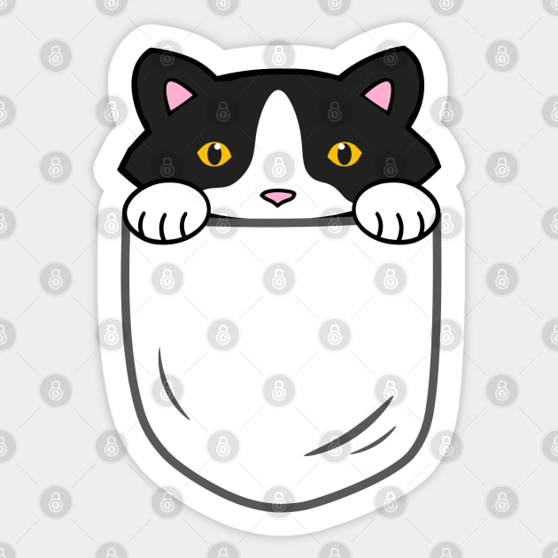 Cat In A Pocket Sticker by Purrfect